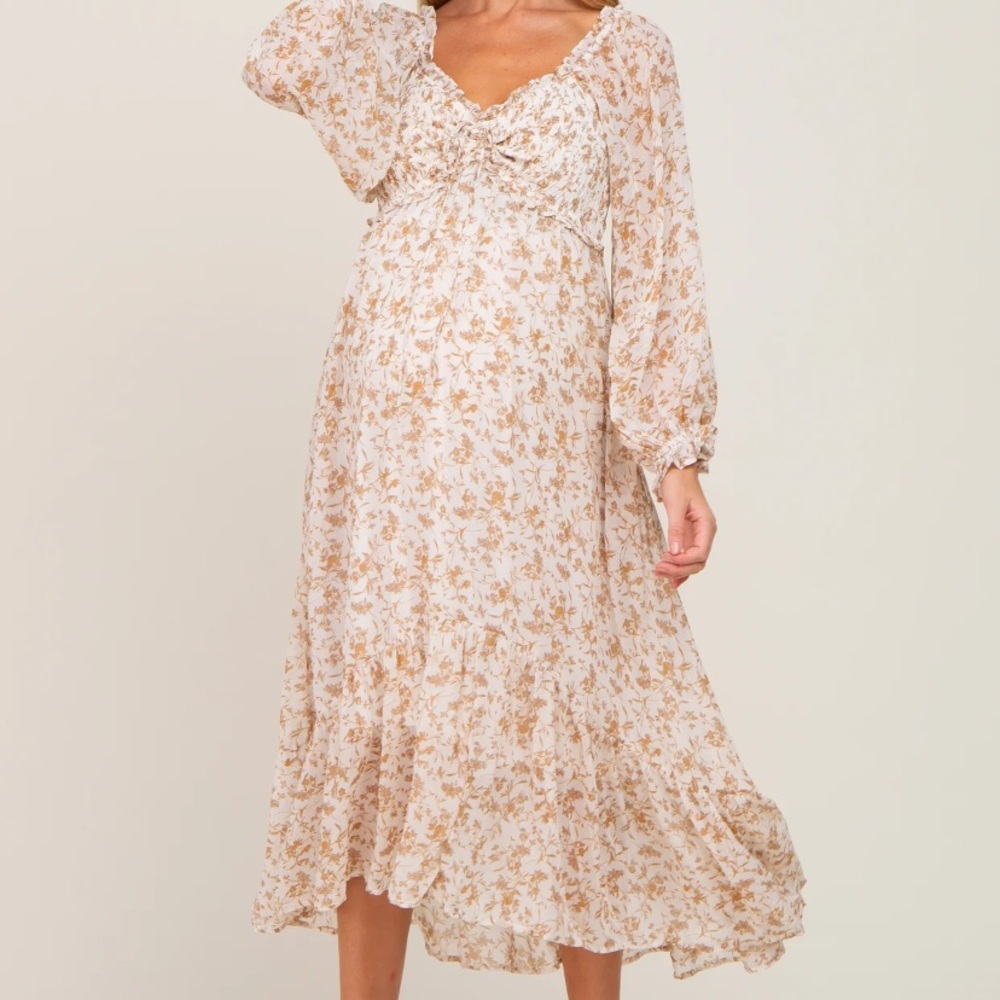 Pinkblush Floral Cream Maternity Dress